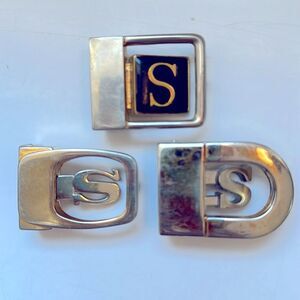 Three‎ vintage letter “S” belt buckles